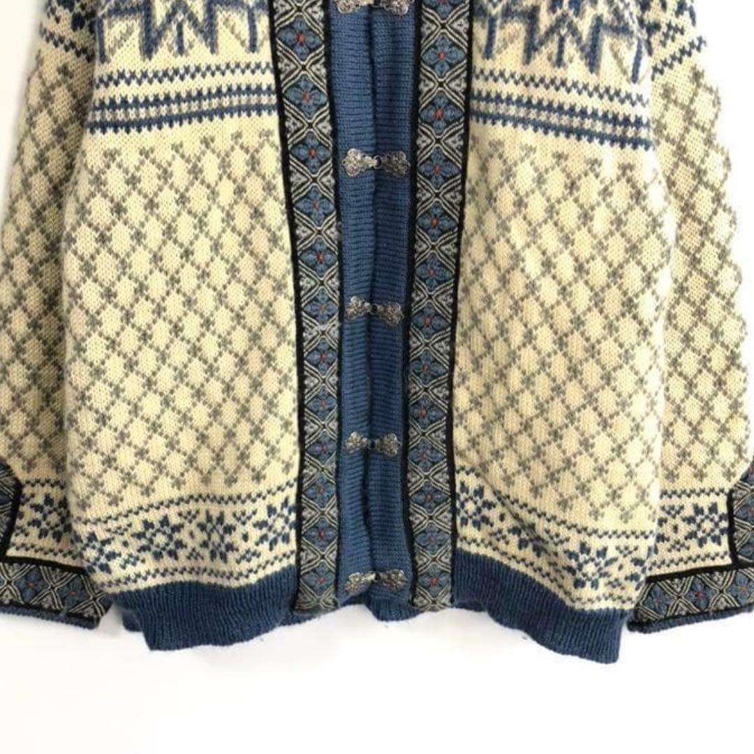 ダーレオブノルウェー メタルフック ノルディックニット セーターカーディガン.