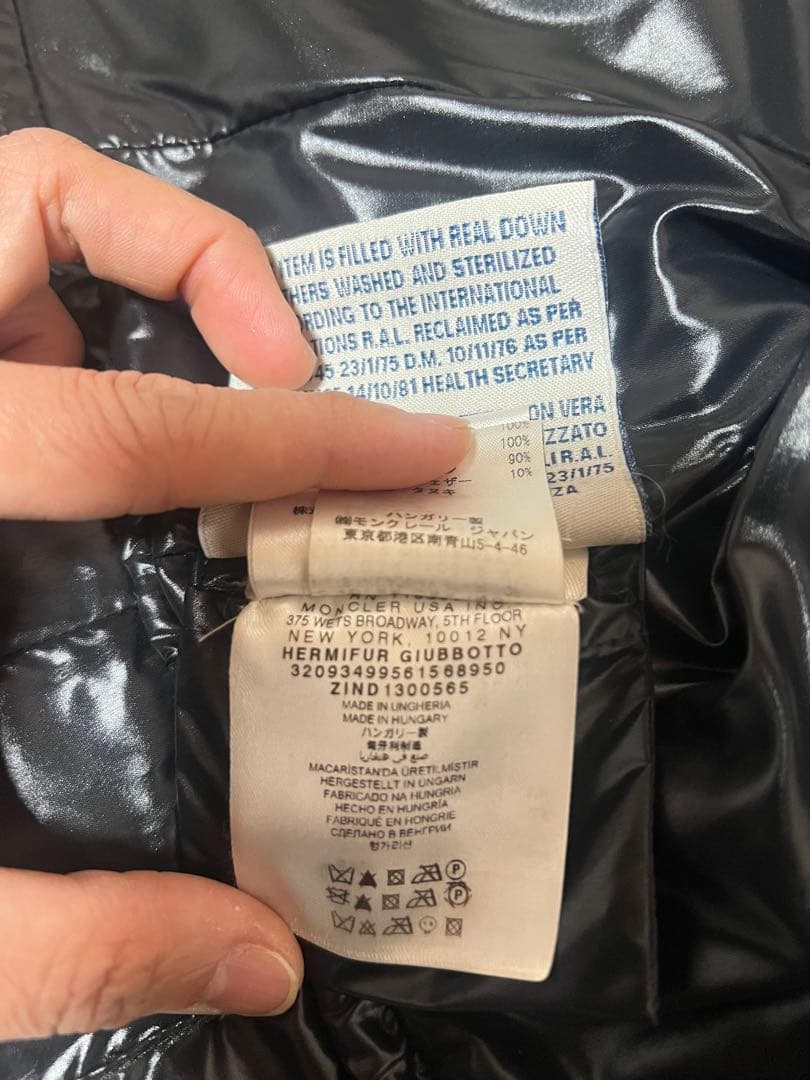 モンクレール エルミファー　リアルファー　ブラック　00
