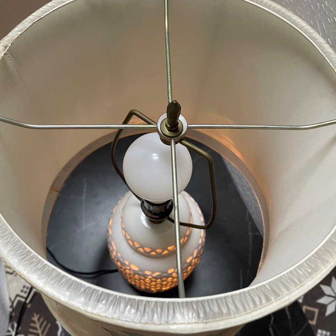 昭和レトロ　ランプ　陶器　アンティーク　照明