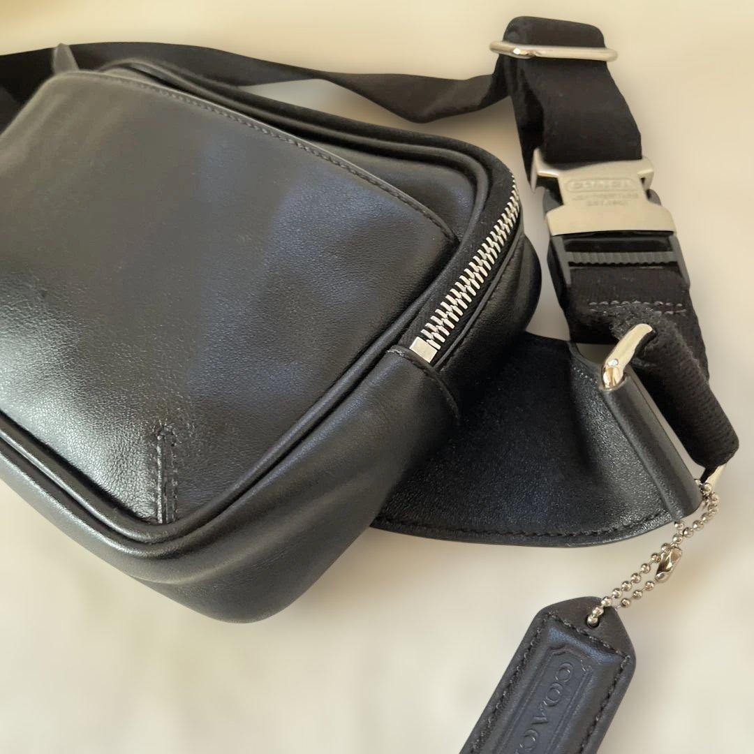 未使用☆vintage coach old waist pouch Black