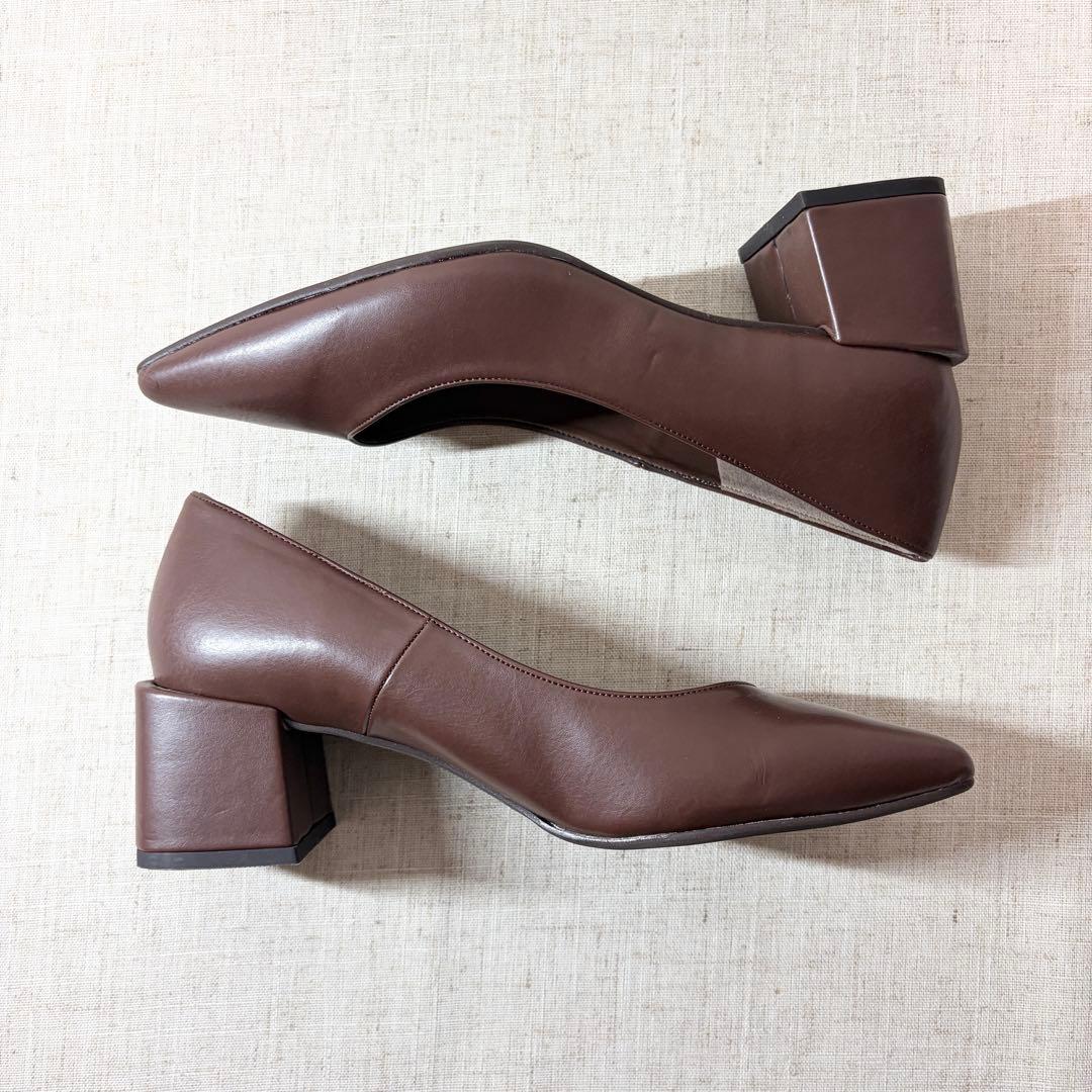 未使用級★Odette e Odile パンプス Vカット ブロックヒール