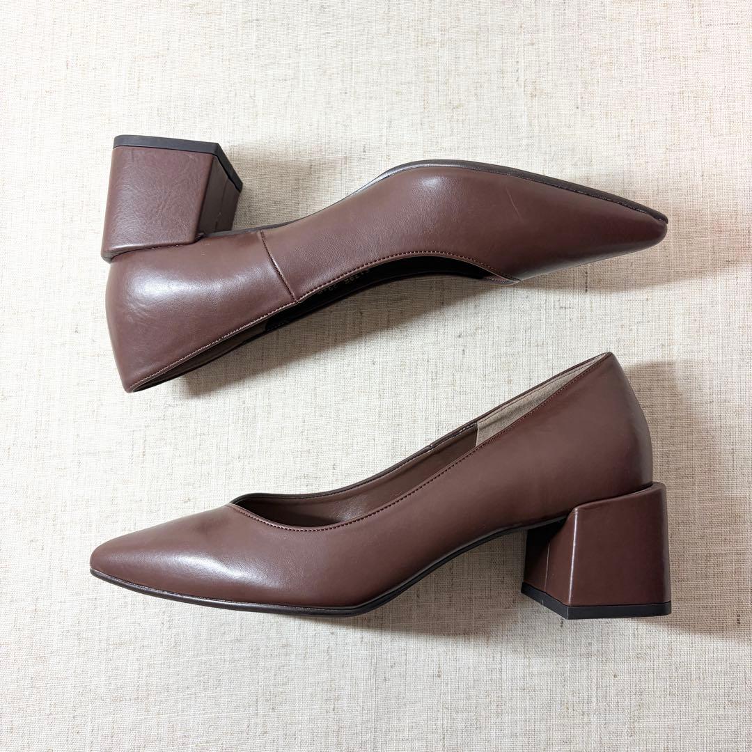 未使用級★Odette e Odile パンプス Vカット ブロックヒール