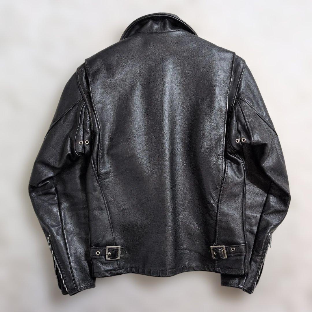 美品★Schott 642 ライナー付 シングルライダース 34 黒 トラッカー