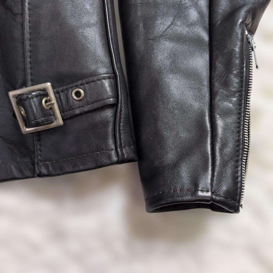 美品★Schott 642 ライナー付 シングルライダース 34 黒 トラッカー