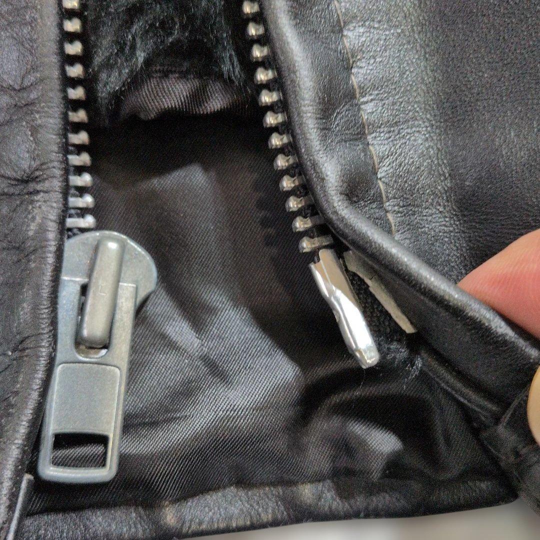 美品★Schott 642 ライナー付 シングルライダース 34 黒 トラッカー