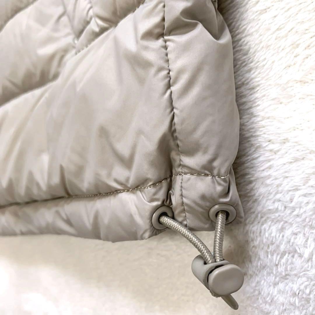 新品タグ付　DANTON ダントン　ダウンベスト　36 グレージュ　丸首