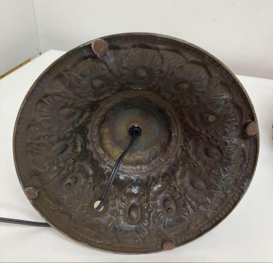 1654-x ステンドグラスランプ アンティーク 花柄