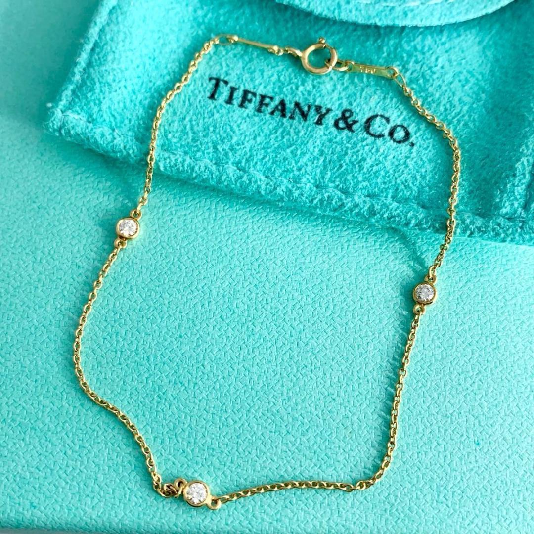 ティファニー 希少 3P ダイヤ YG バイザヤード ブレスレット XG11e