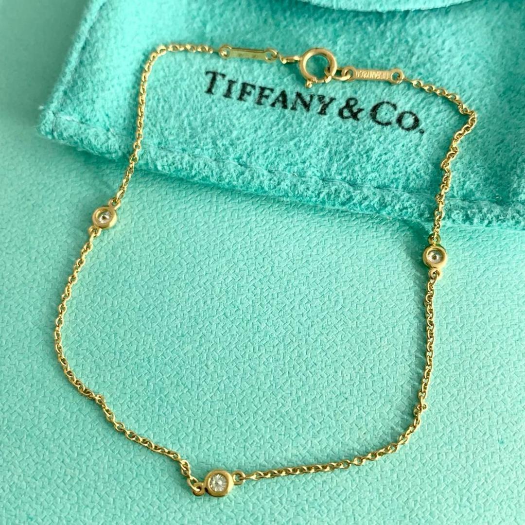 ティファニー 希少 3P ダイヤ YG バイザヤード ブレスレット XG11e