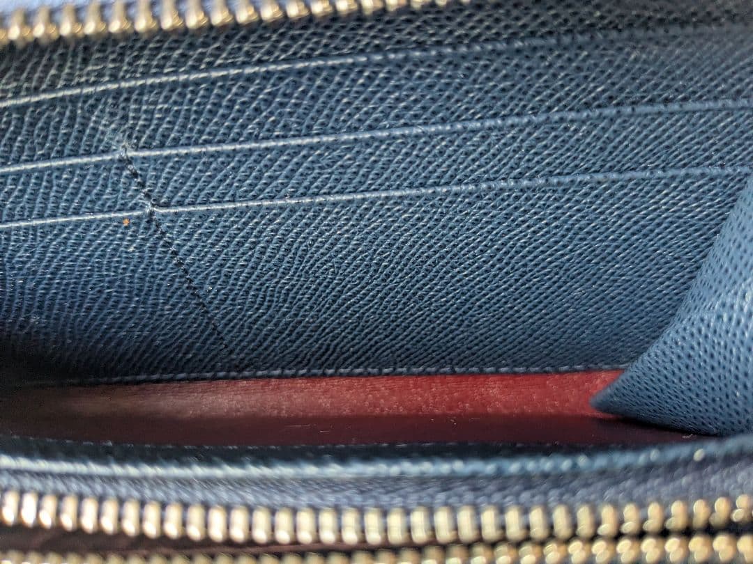 ブルガリ BVLGALI MAN 282588 ブルー　ジップウォレット　長財布