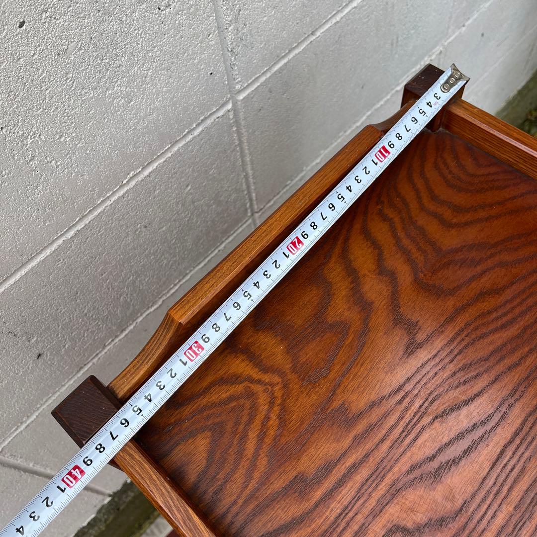 木製家具◾️欅材 サイド格子パネル 引き出し収納付き 整理棚 収納棚 電話台