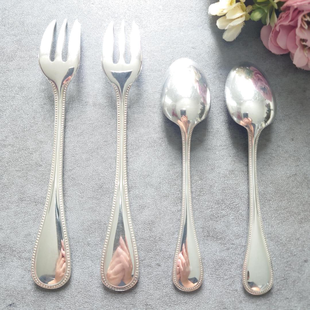 クリストフル パール ケーキフォーク コーヒースプーン 4点