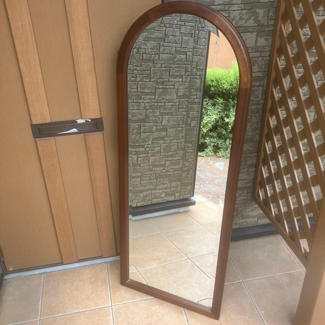 マホガニーフレーム 大型ウォールミラー アンティーク ヴィンテージ インテリア