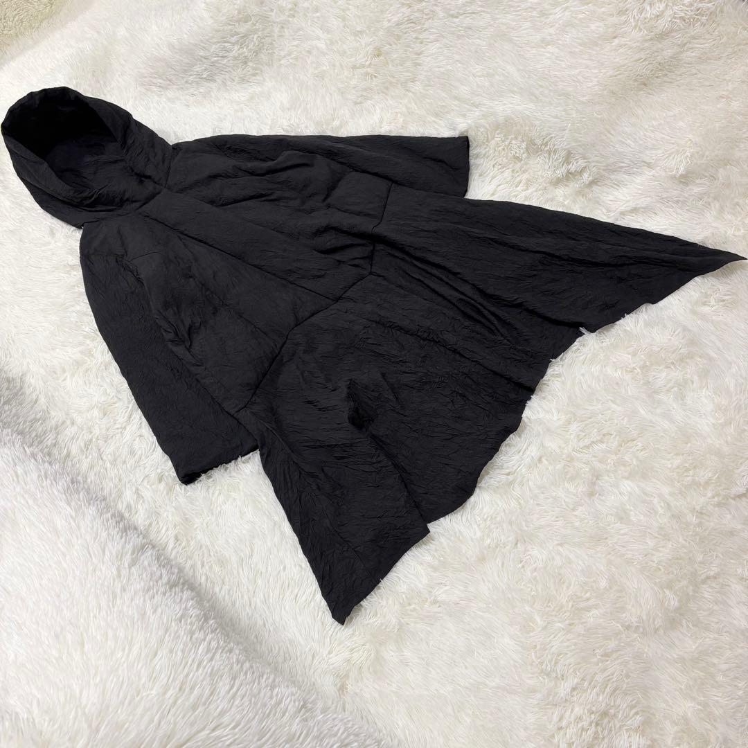 わ*う様 センソユニコ　芽風　アシンメトリー　ロングコート　L 黒　フード有り