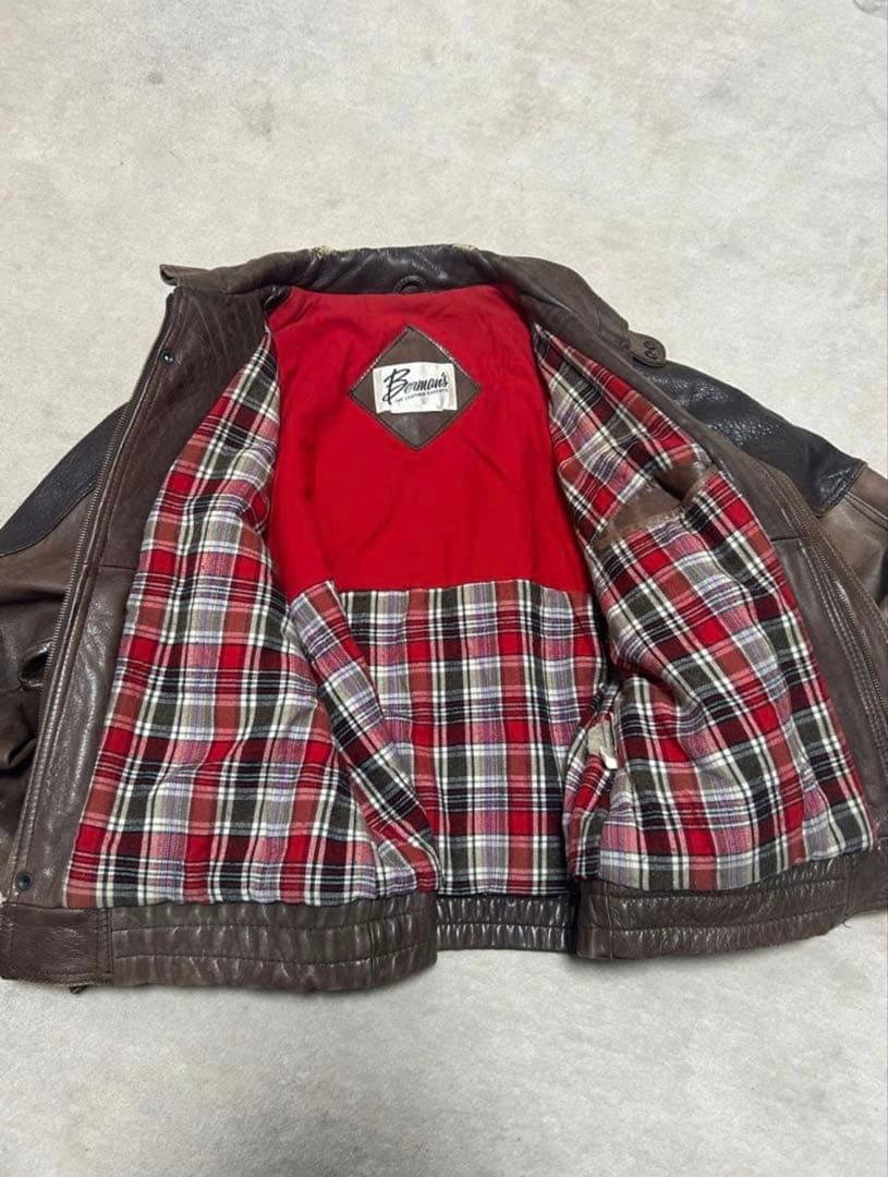 希少✨90s vintage短丈　レザージャケット　ブラウン　本革