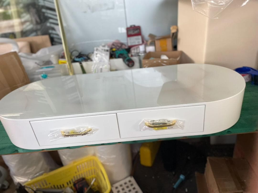 モダン ホワイト ドレッサー 訳あり品 デスクのみ J201-100-49