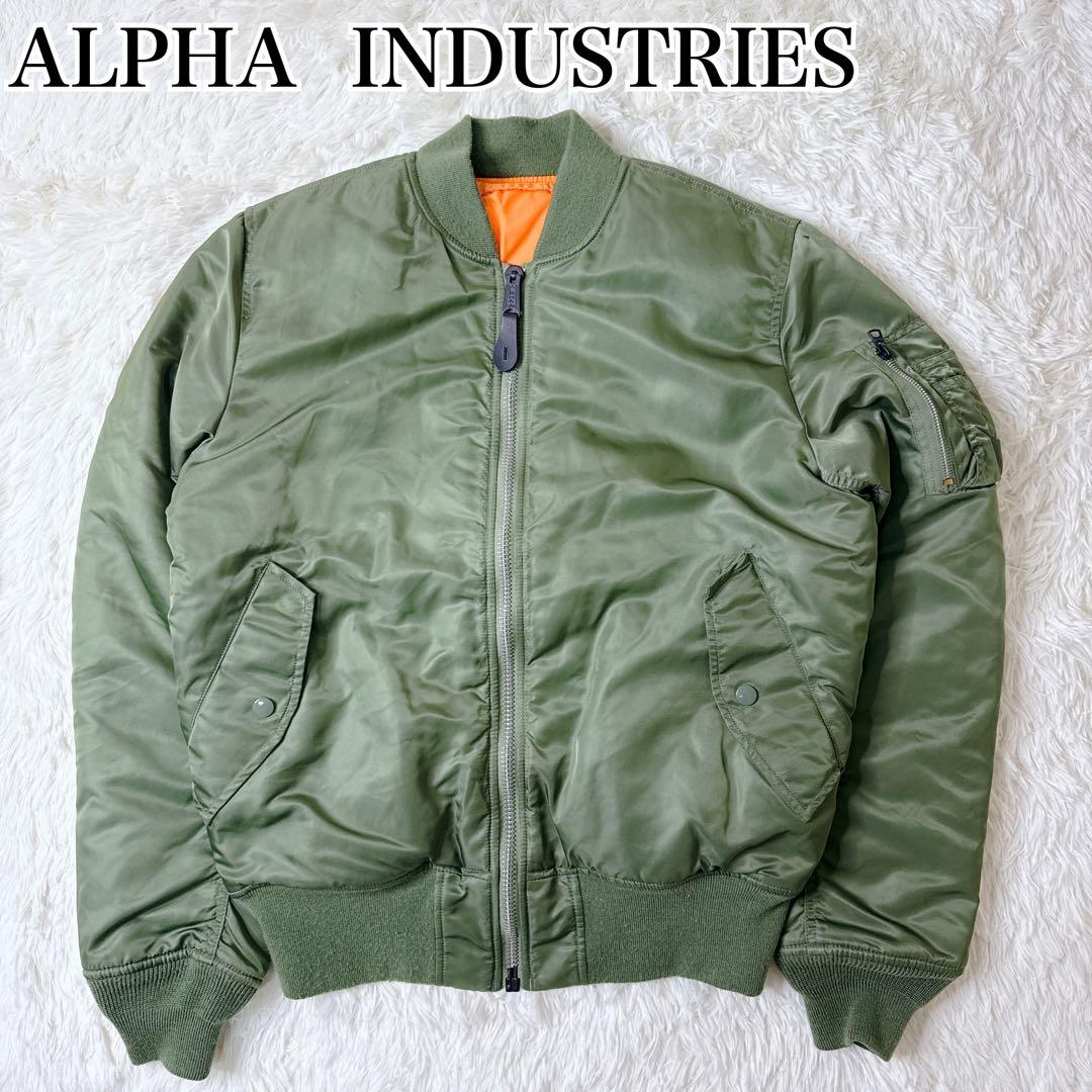 アルファ MA-1 フライトジャケット 緑　Lサイズ 短丈　y2k