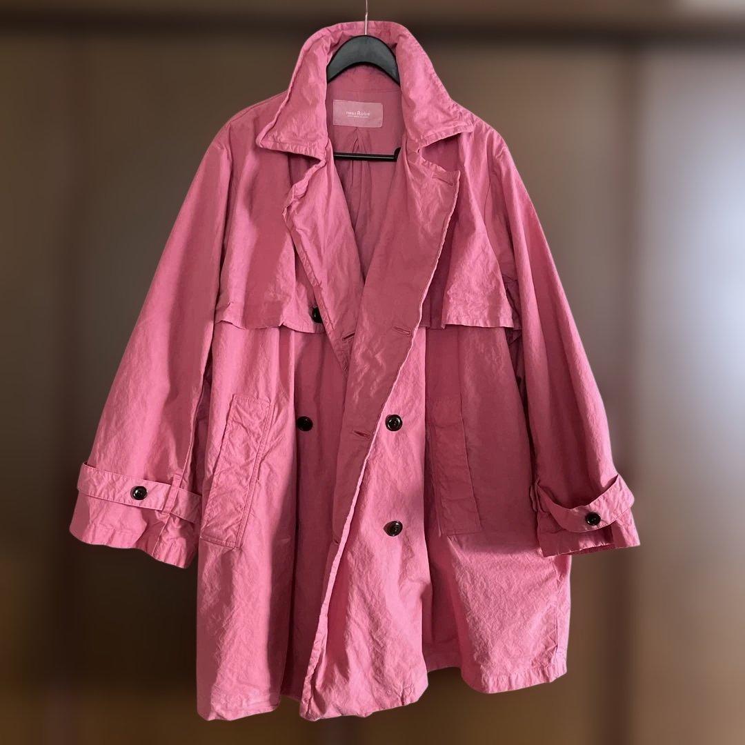 nest Robe スーピマコットン　フラップコートピンク ハーフ丈