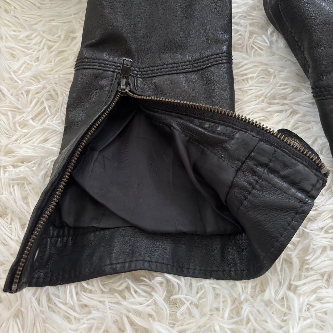 ディーゼル レザージャケット ライダースジャケット シングル 羊革 ブラック