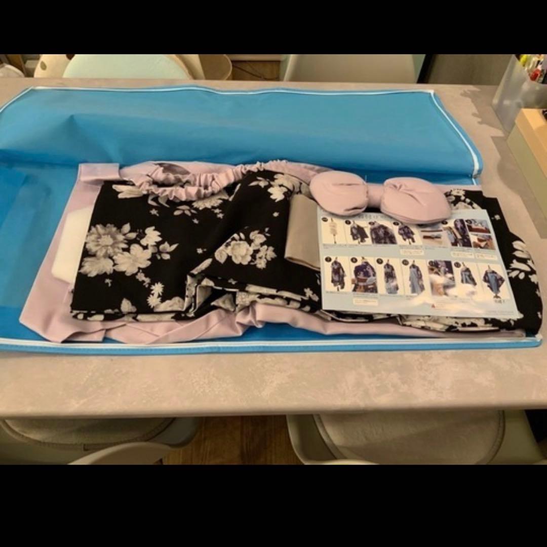 花柄着物セット（黒・紫）