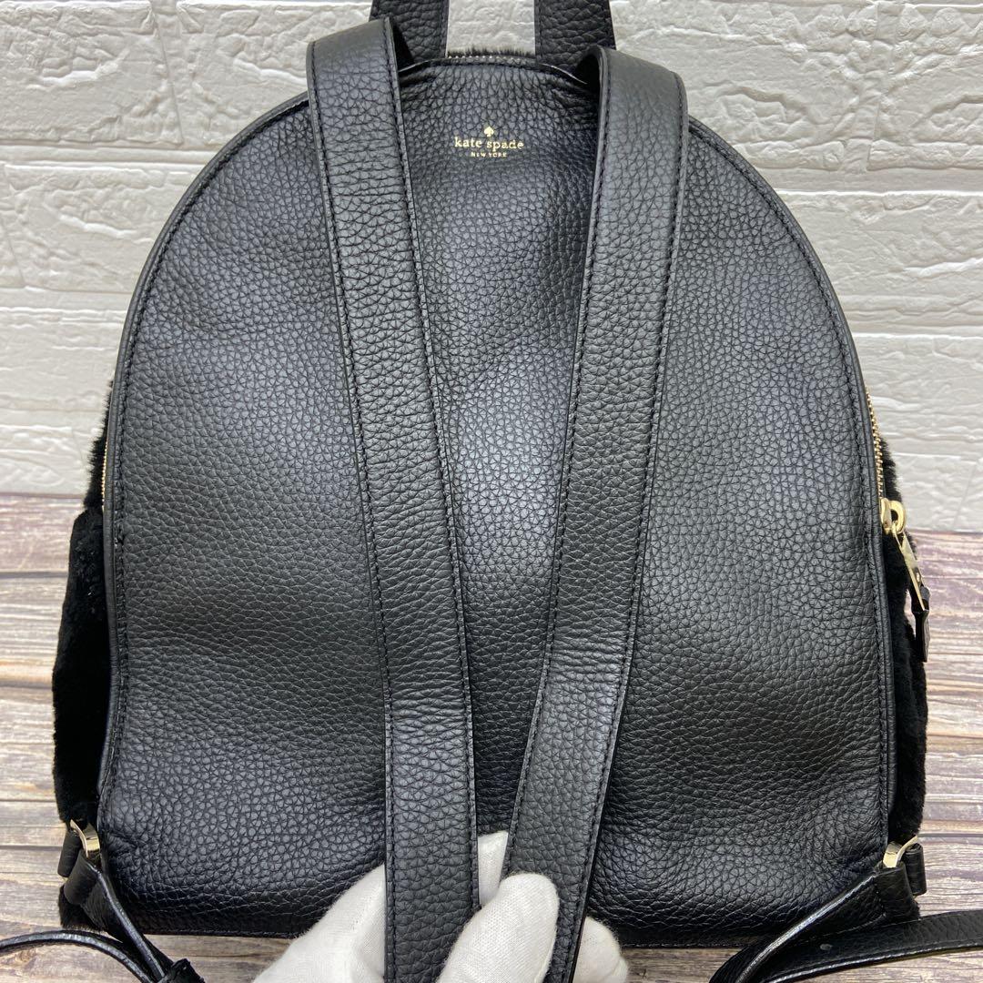 【美品】 kate spade バックパック リュック レザー ムートン