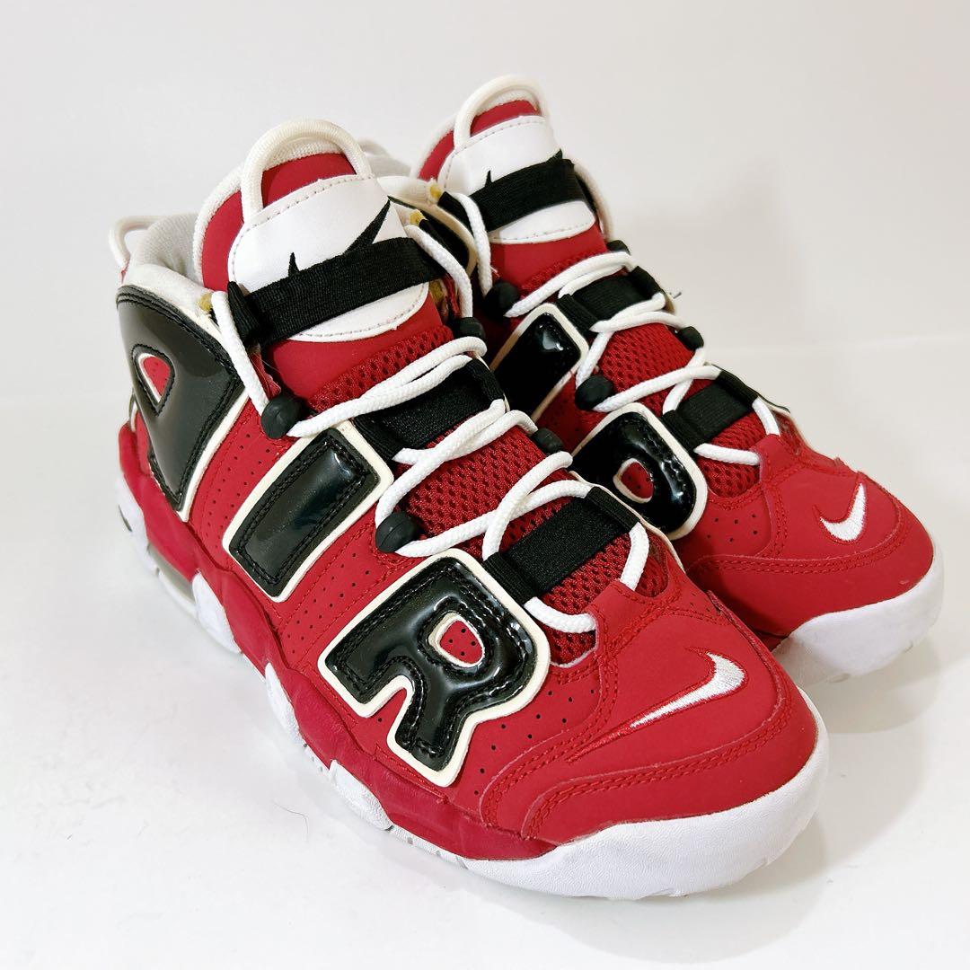 美品☆NIKE エアモアアップテンポ ブルズ モアテン 赤 黒 24.5cm