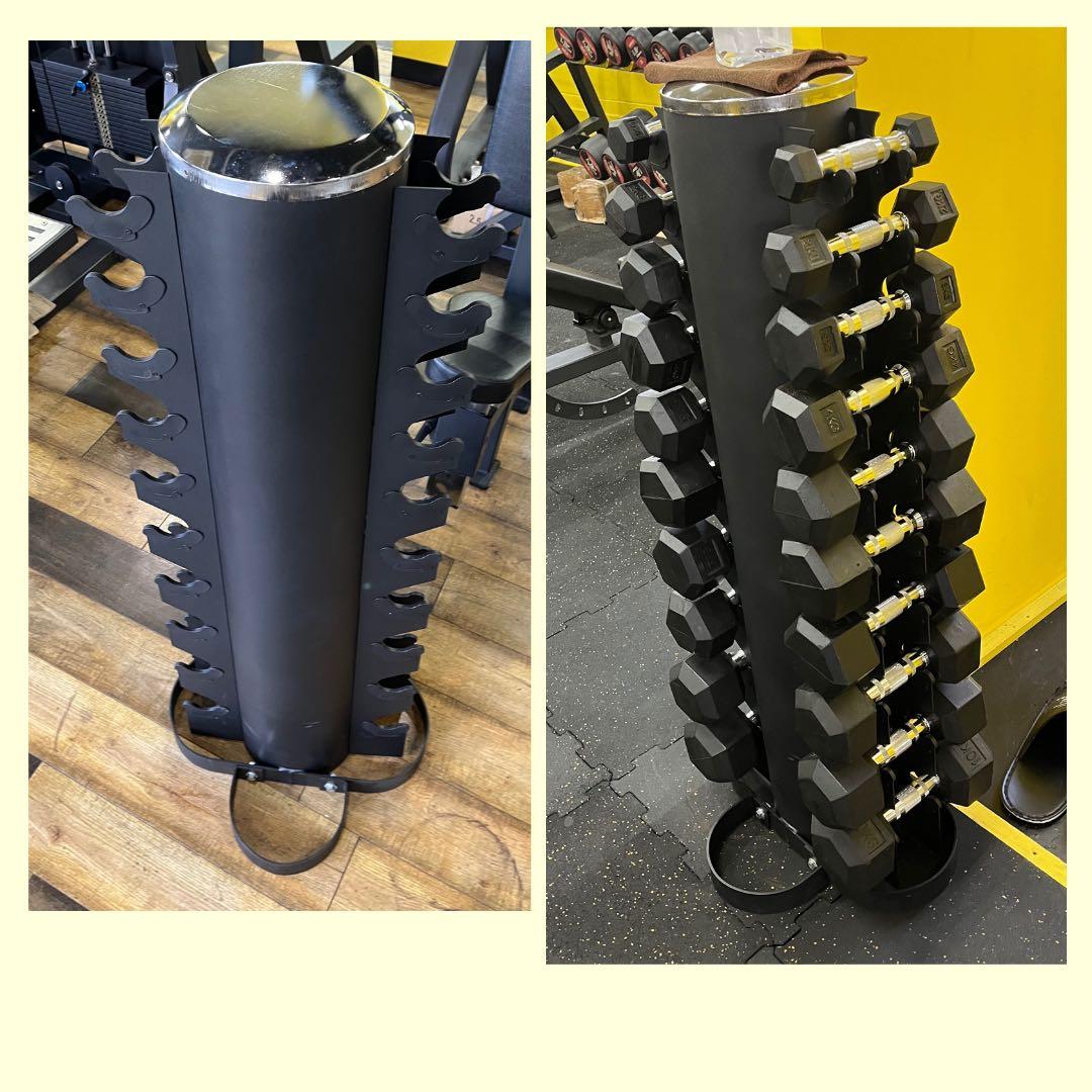 ダンベルスタンド& ヘックスラバーダンベル　1kgから10kg