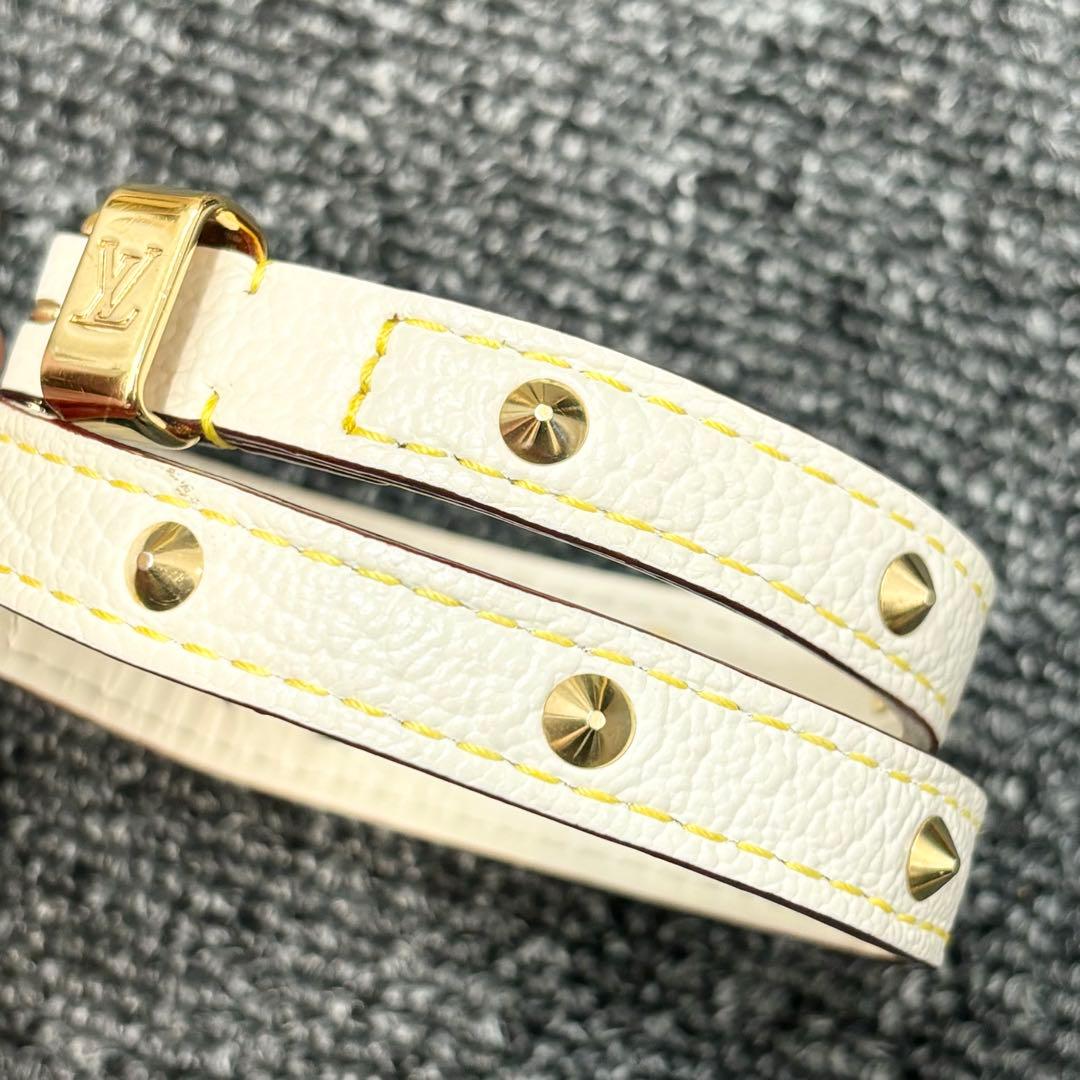 ★極美品★ルイヴィトン M91846 スハリ ブラスレ ドゥブルトゥール 白系