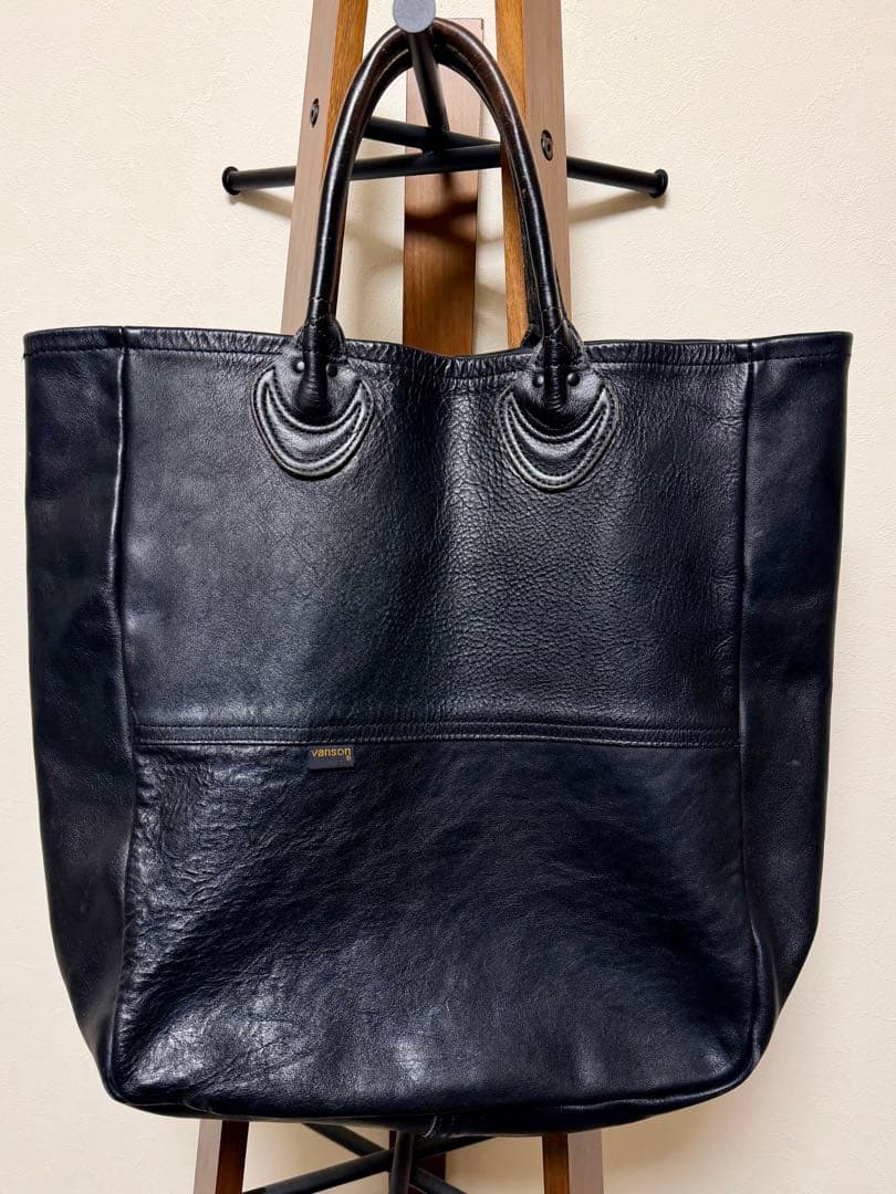 VANSON レザートートバック ブラック