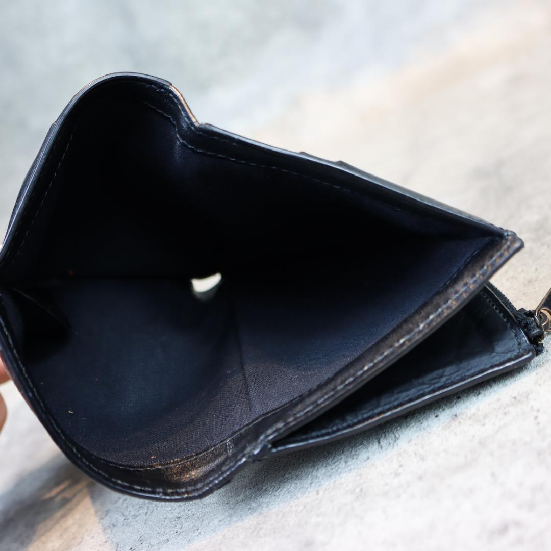 Maison Margiela 二つ折り 財布 レザー ブラック ユニセックス