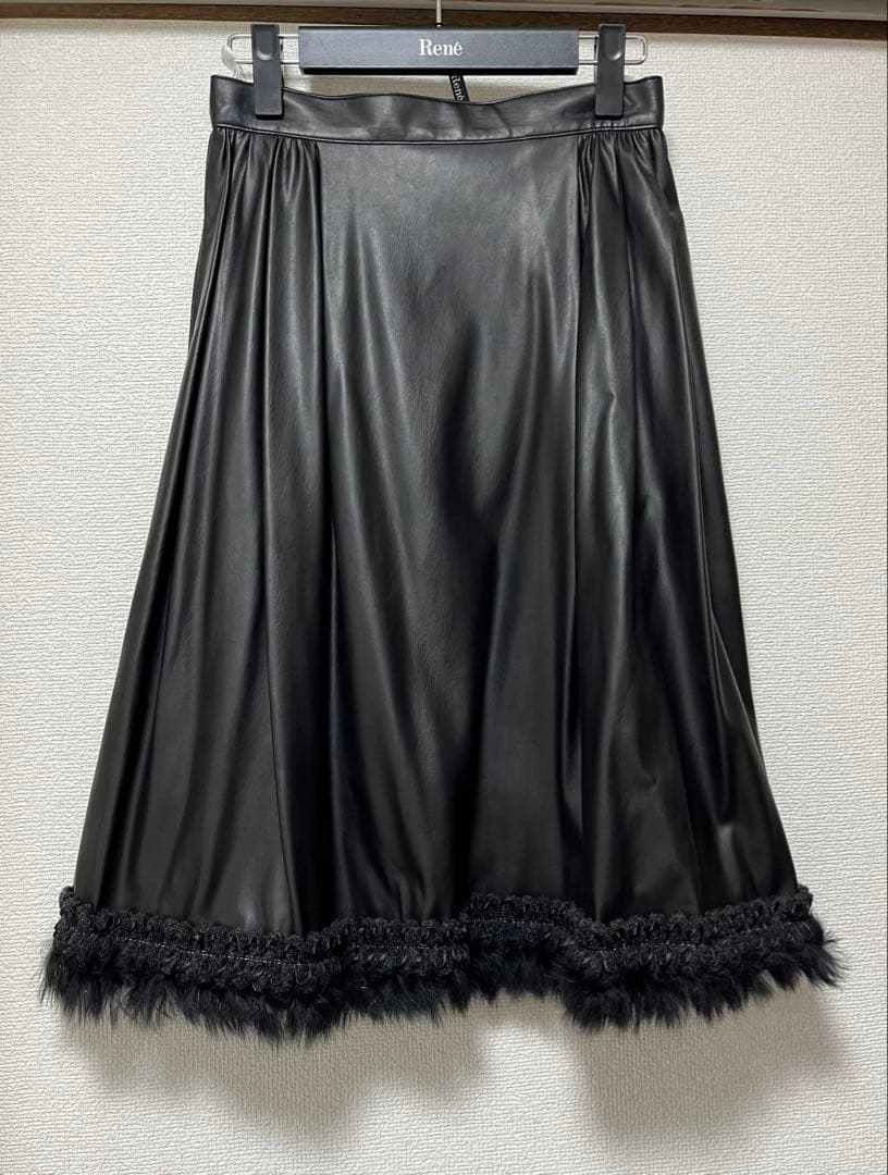 ルネ　Rene エコレザーファーブレード　スカート 36