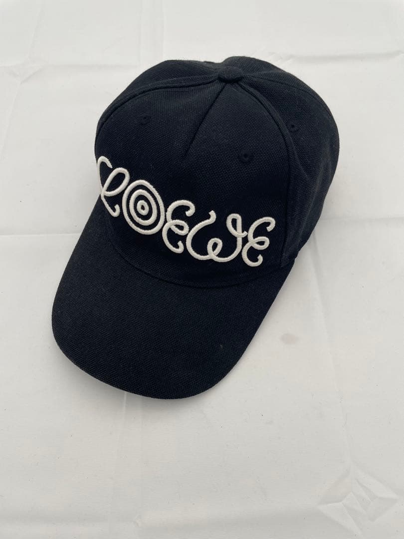 LOEWE ロエベ エンブロイダリー　ベースボールキャップ 黒刺繍ロゴ キャップ