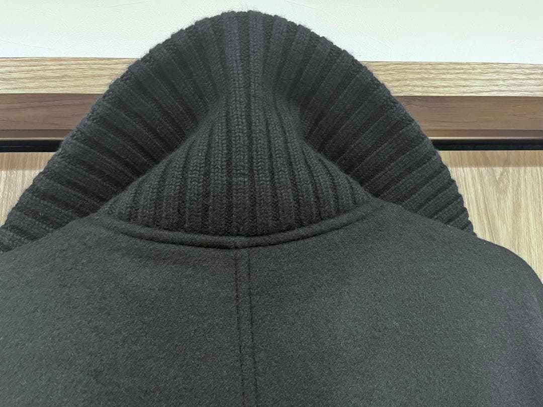 CLANE RIB COLLAR WOOL LONG COAT ブラック