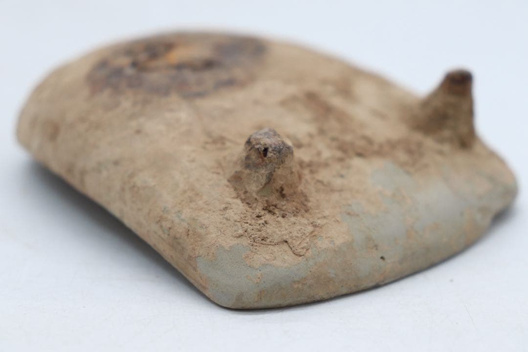 中国　唐時代　瓦硯　発掘品　木箱付　送料込み250602