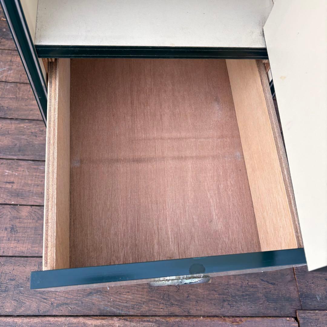 昭和レトロ レトロポップ 木製スリムキャビネット 8段 古家具 古道具ビンテージ