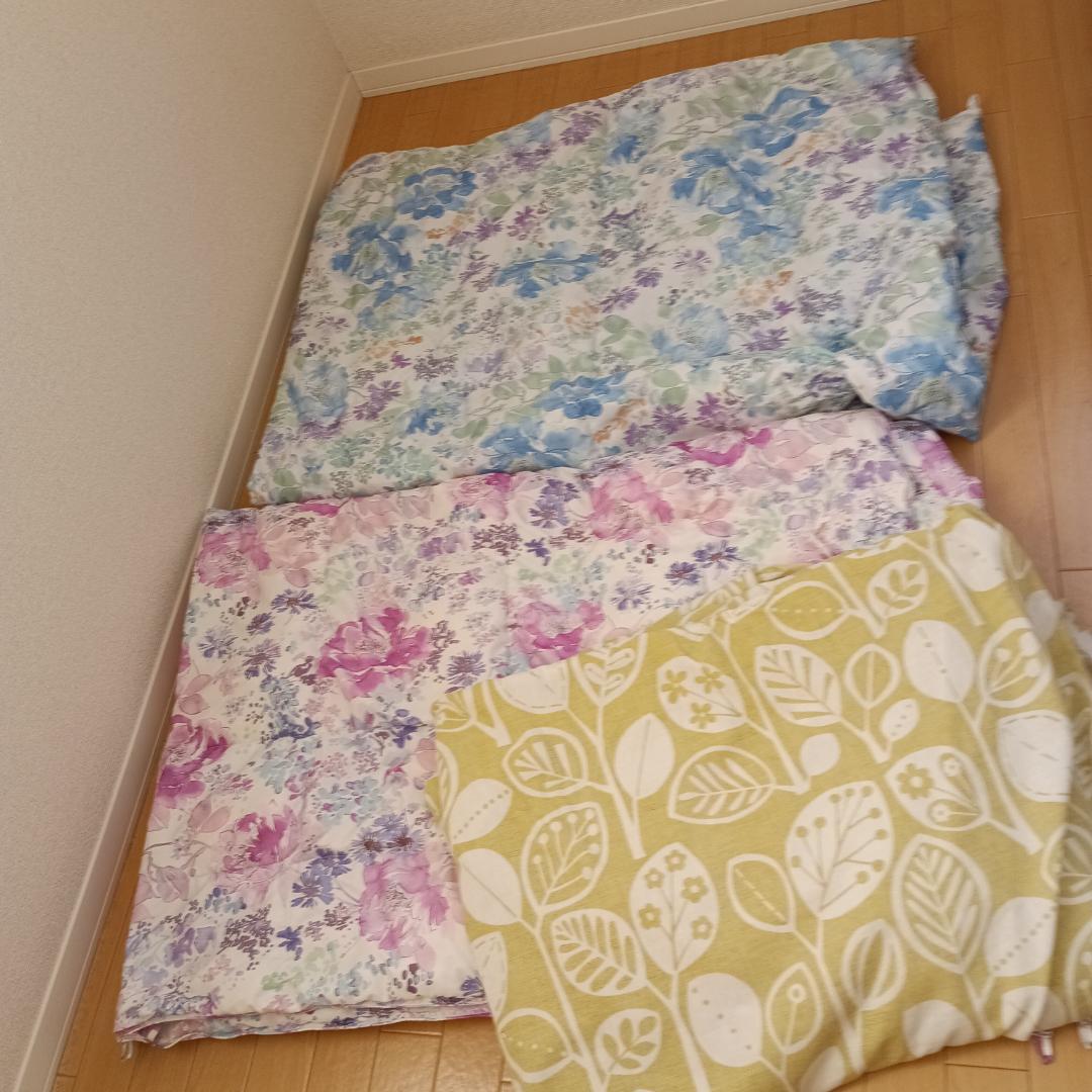 羽毛布団シングルロング2枚セット＋カバー2枚セット