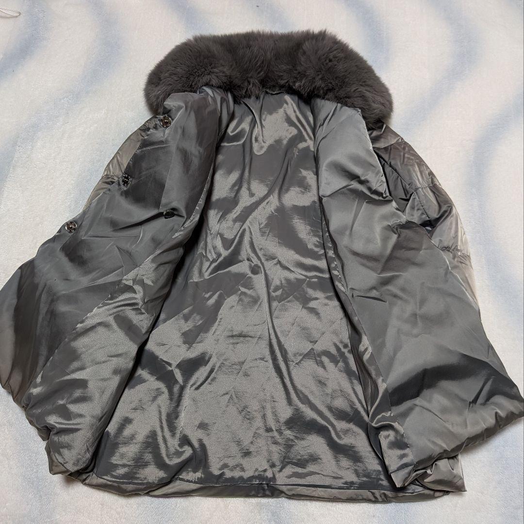 Theory luxe ダークグレー ロングダウンジャケットコート　38（M）