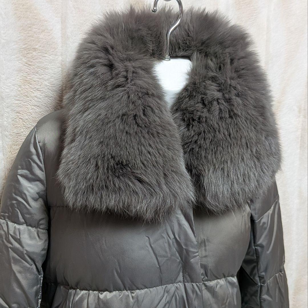 Theory luxe ダークグレー ロングダウンジャケットコート　38（M）