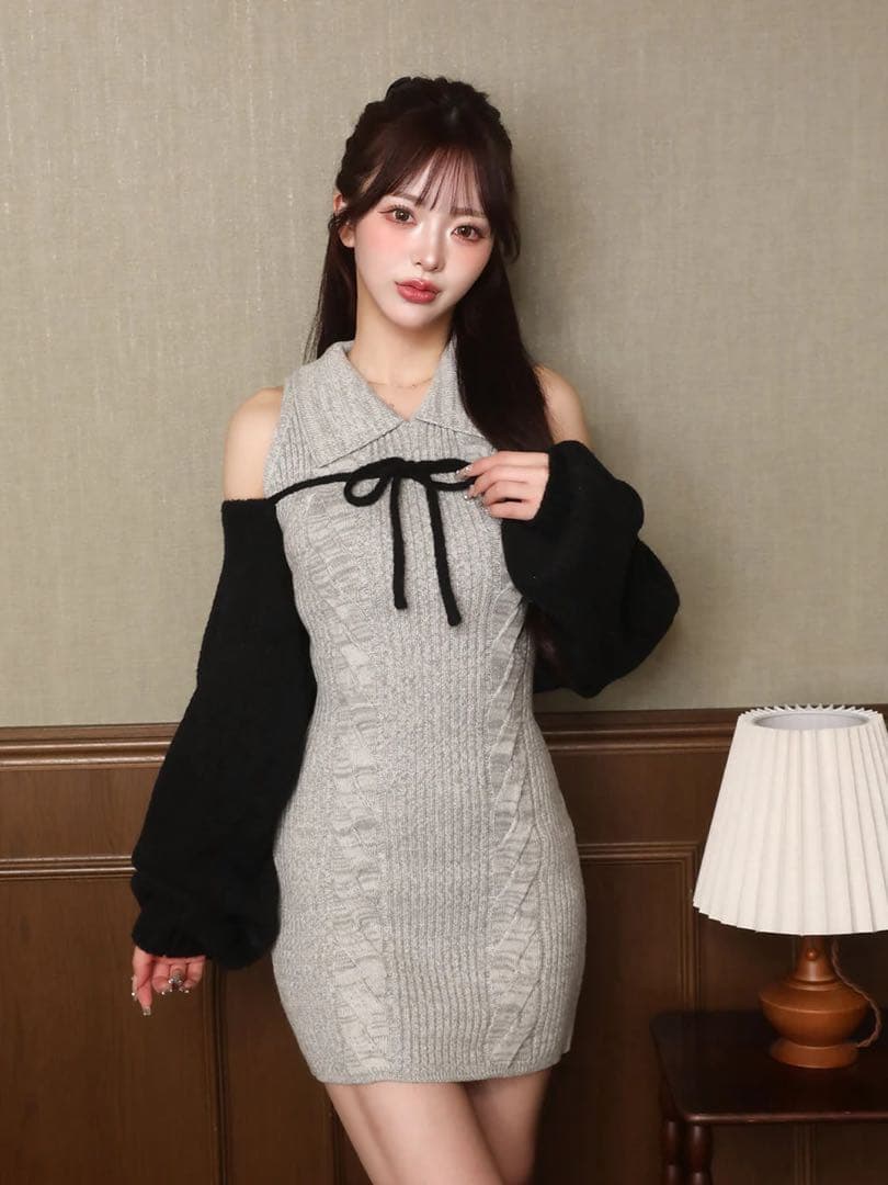 Darichi ショートボレロニットミニワンピース　FL