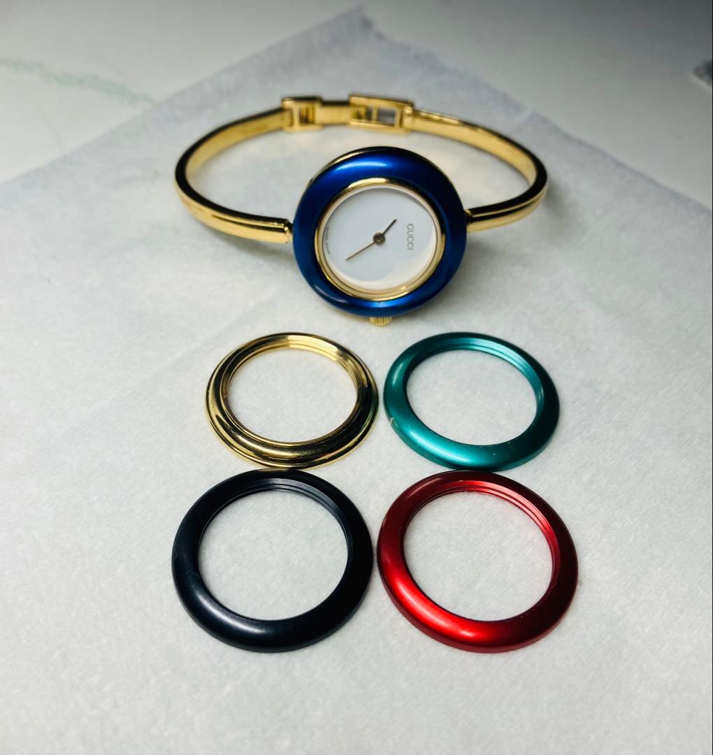 稼働品・GUCCI チェンジベゼル　クォーツ腕時計