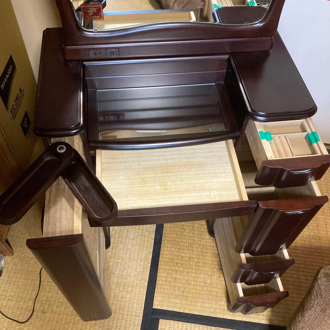 美品 ❤︎ アンティーク ドレッサー ライト付き 鏡台 収納多数 婚礼家具