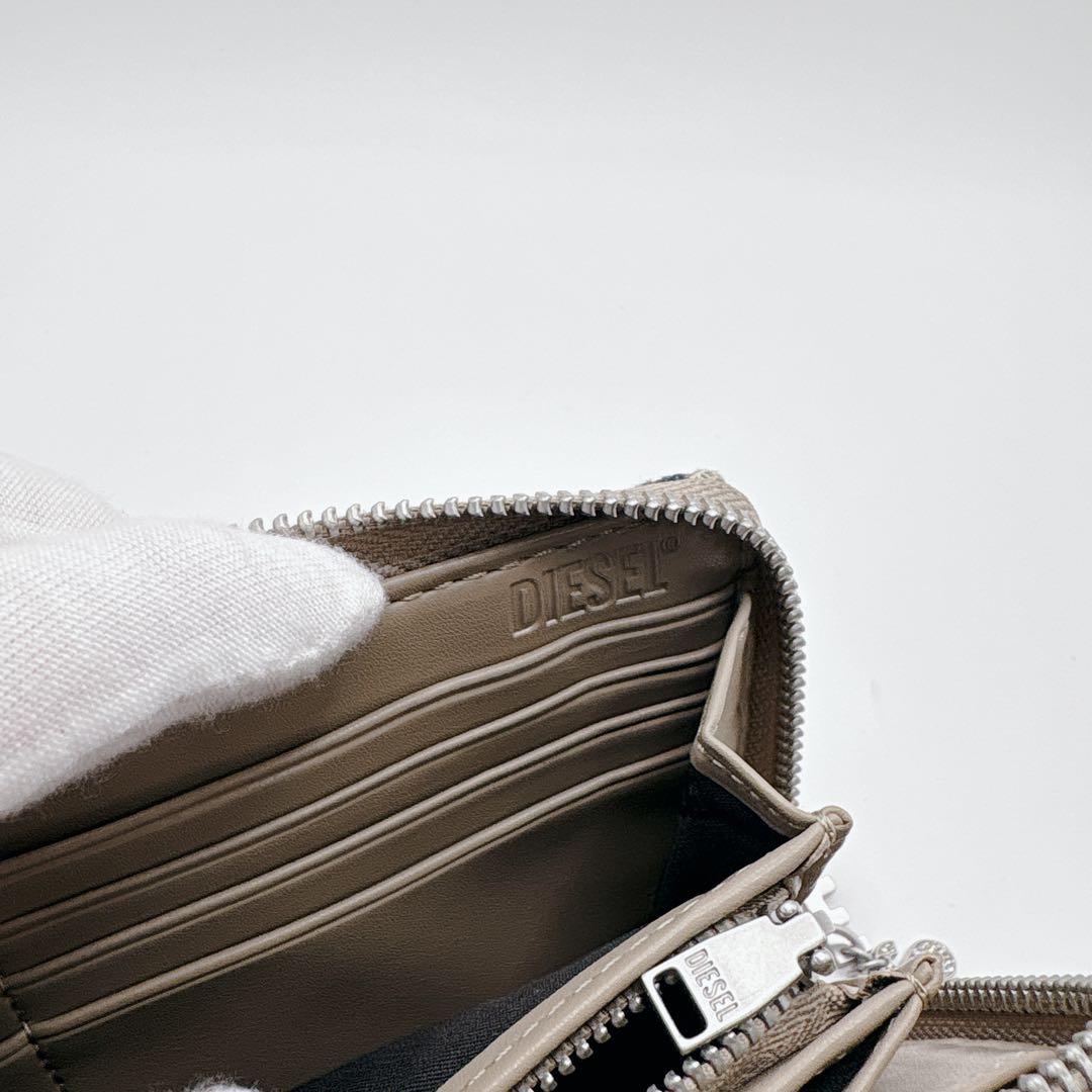 未使用級DIESEL ディーゼル デニム キルティング ラウンドファスナー長財布