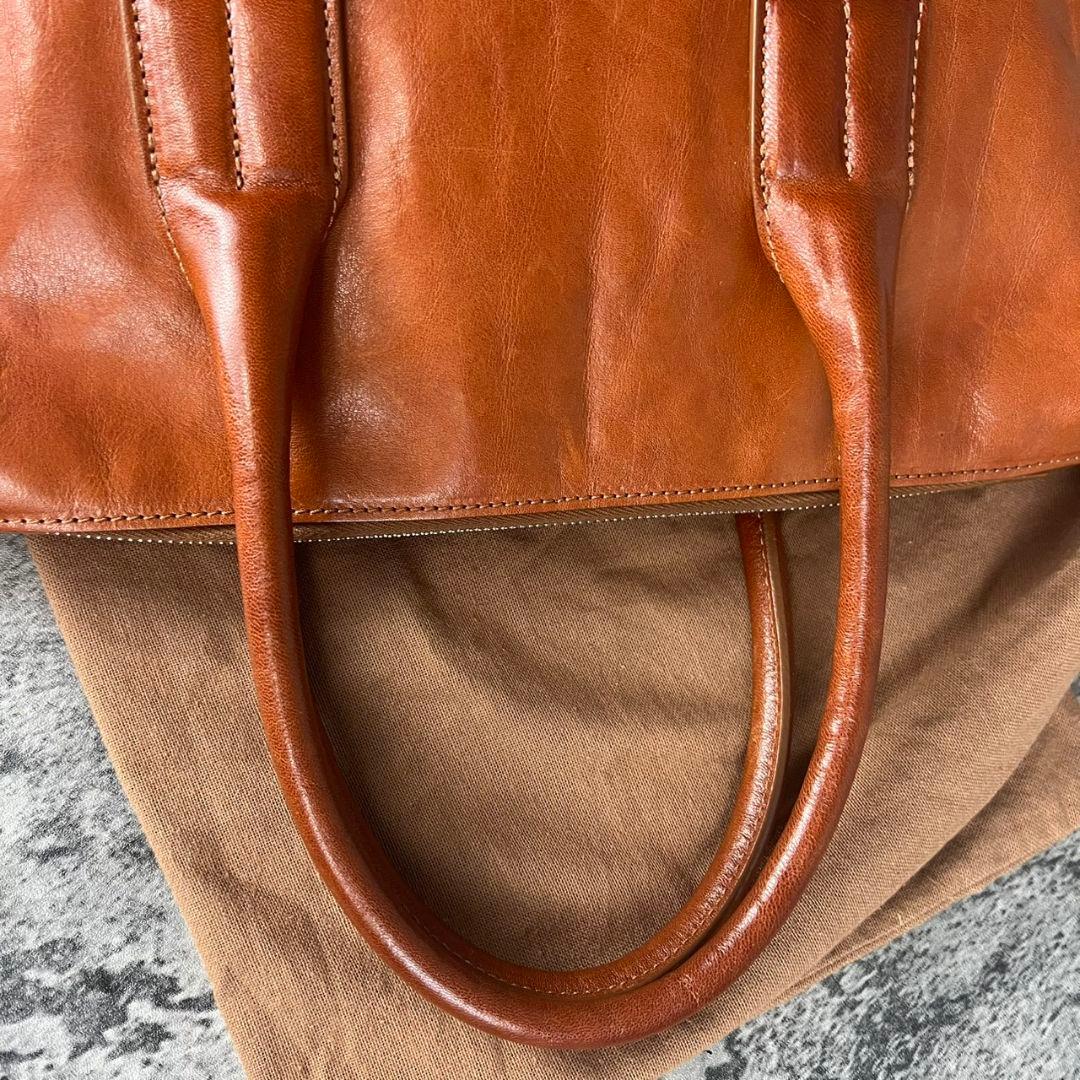 HIROFU ヒロフ カーフレザー バッグ キャラメルブラウン A4対応