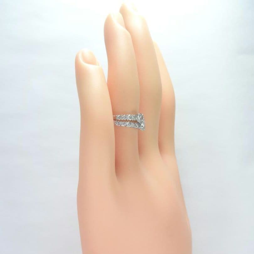 【さち様】1.00ct　ダイヤモンド　ダブルハーフエタニティ　リング　プラチナ