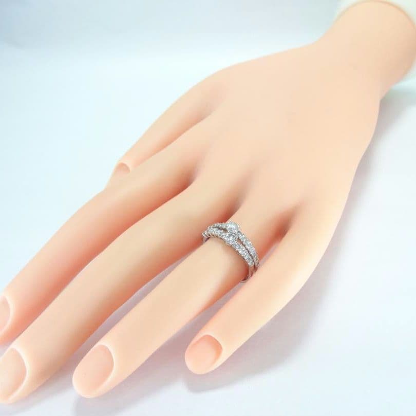 【さち様】1.00ct　ダイヤモンド　ダブルハーフエタニティ　リング　プラチナ