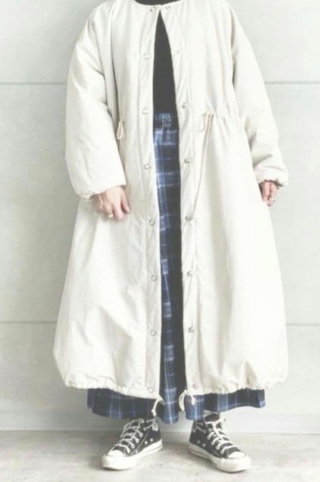 AUG オーグ オーバーロングガスコート 中綿コート　ノーカラー