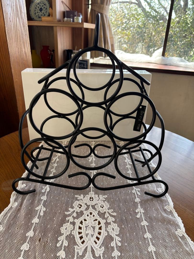 ブラックワインラック 最大6本収納