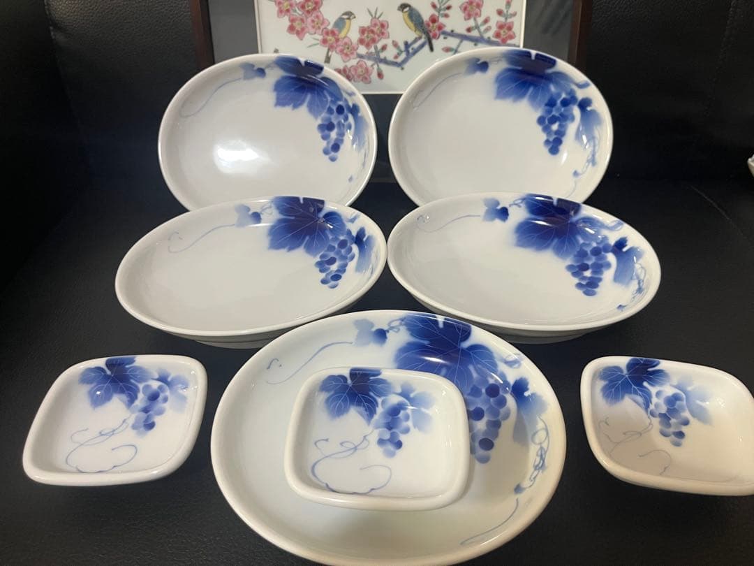 深川製磁　ブルーワイナリー楕円皿5枚 豆皿3枚