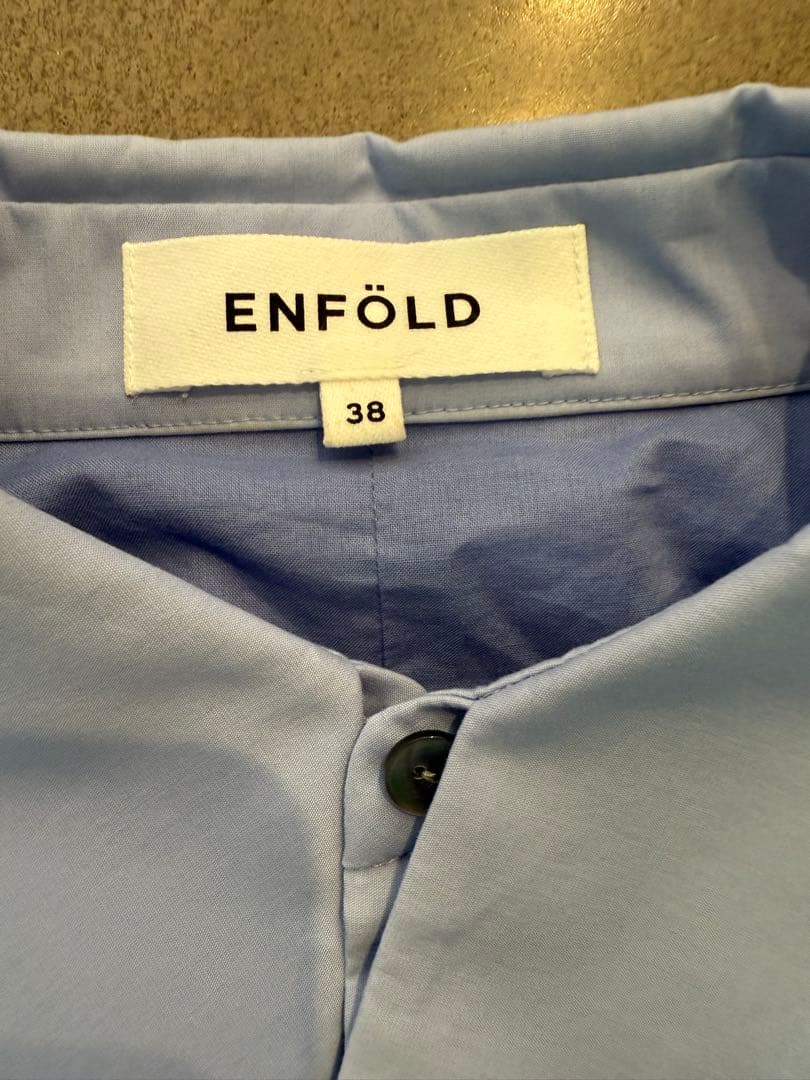 ENFÖLD エンフォルド 水色シャツ 38サイズ