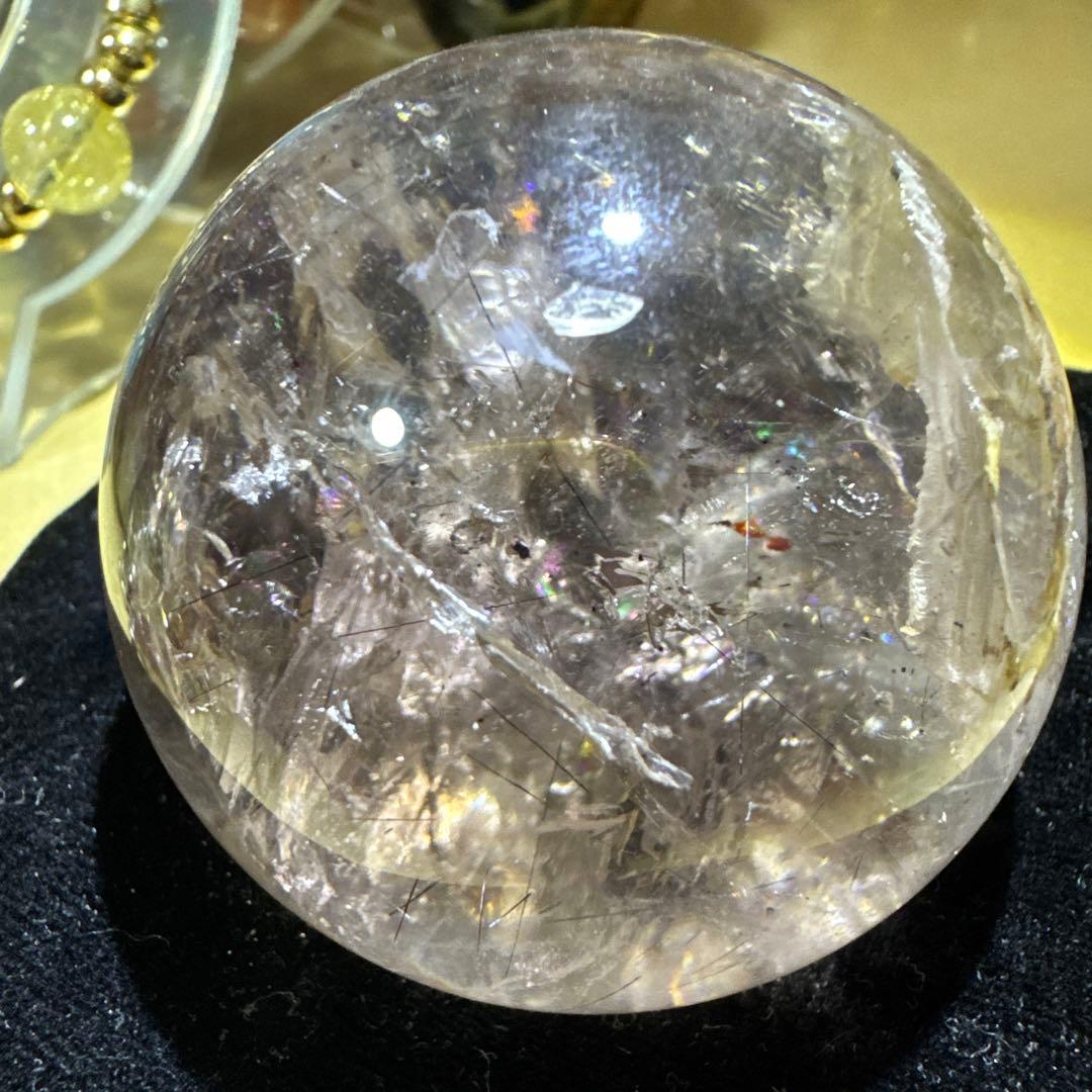 エレスチャル　アメジスト　ルチル　天然石　スフィア　貴重